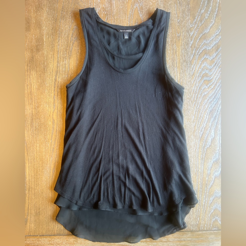 Banana Republic Black Sleeveless Layered Top